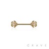 MULTI CZ FLOWER 316L SURGICAL STEEL NIPPLE RING